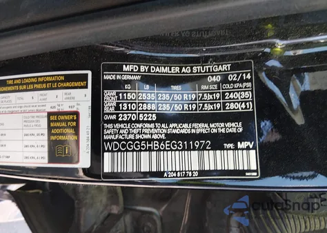 2014 Mercedes-Benz Glk 350 from USA, damaged, VIN WDCGG5HB6EG311972